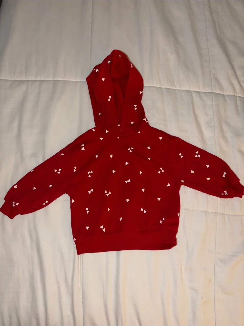 Old Navy Pink Fuzzy Hooded Jacket & Red Heart Hooded Sweatshirt Size 2T